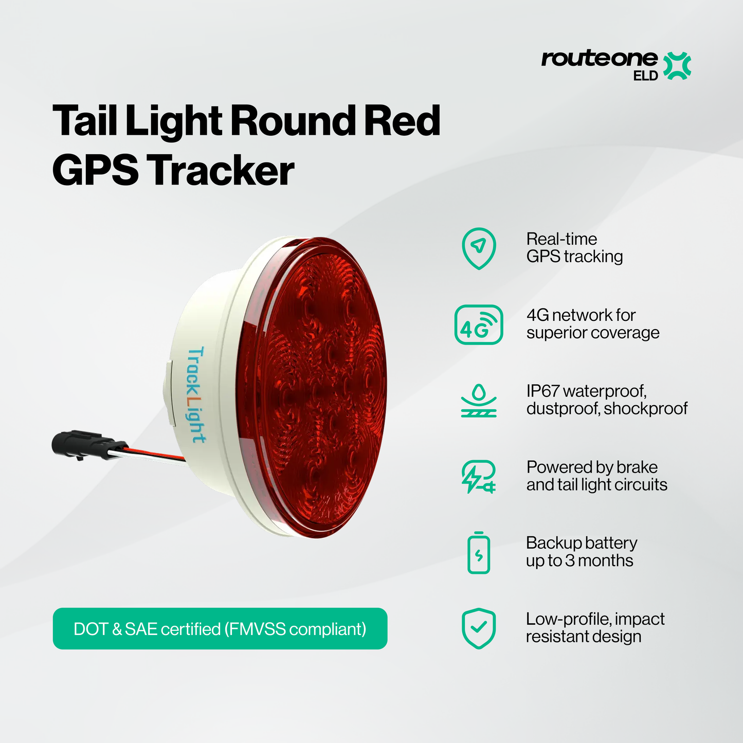 Tail Light Round Red GPS Tracker